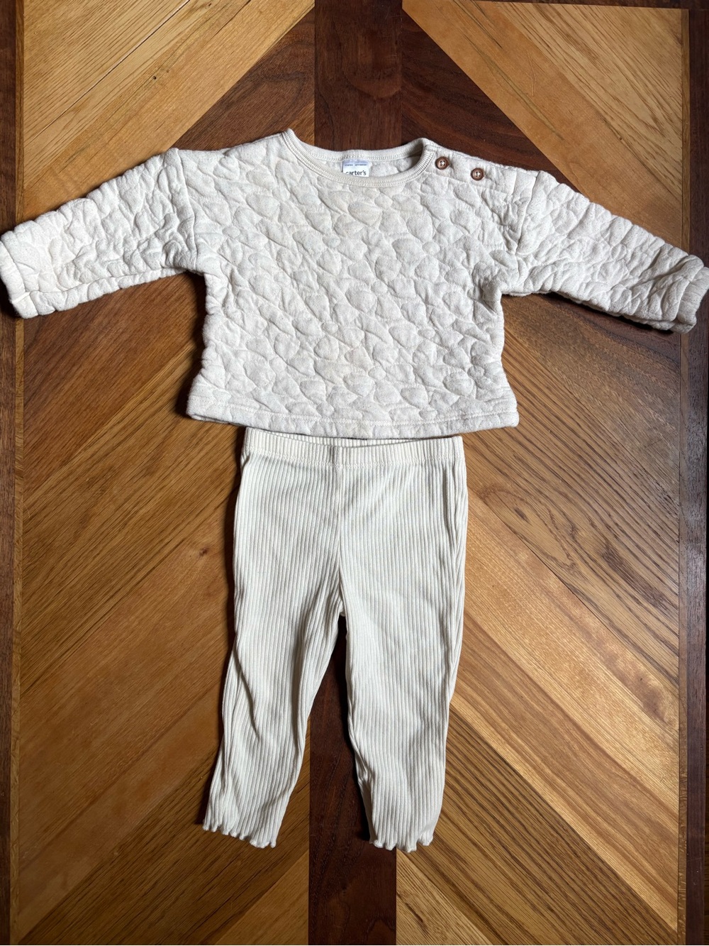 Carters 6-9 month floral quilted 2 piece set